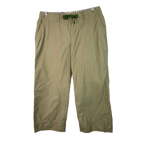 Horny Toad Women's 8 Brown Cotton Nylon Blend Wide Leg Drawstring Crop Pants - Picture 1 of 7